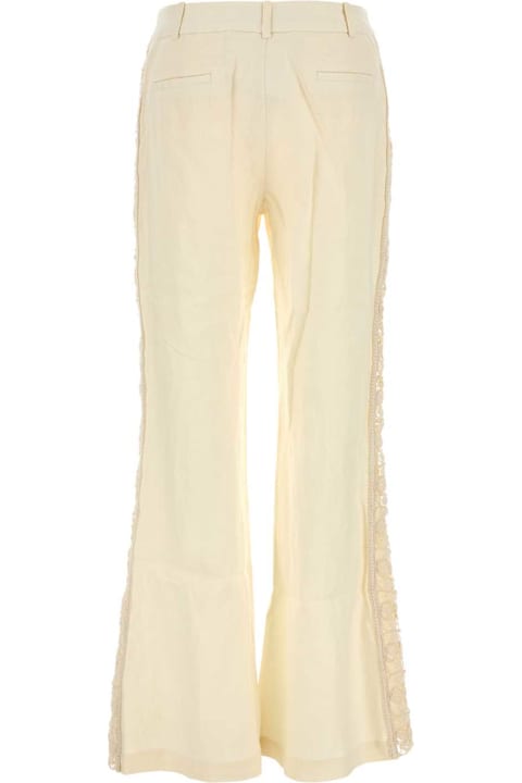 Zimmermann for Women Zimmermann Ivory Linen Illuminate Pant