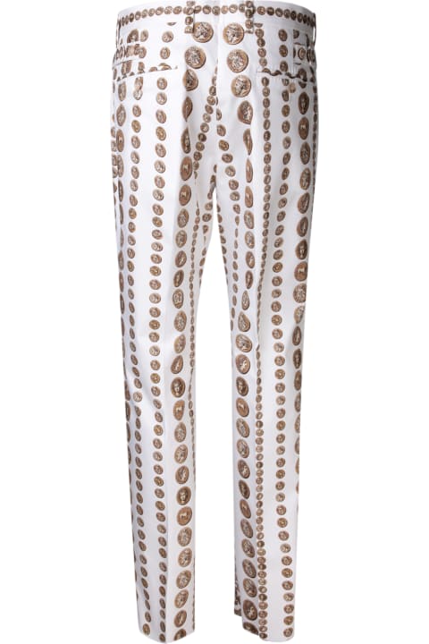 Sale for Men Dolce & Gabbana Coins Print Stretch Drill Trousers