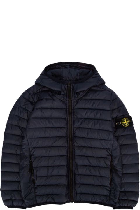 Coats & Jackets for Boys Stone Island Junior Compass-motif Zipped Padded Jacket