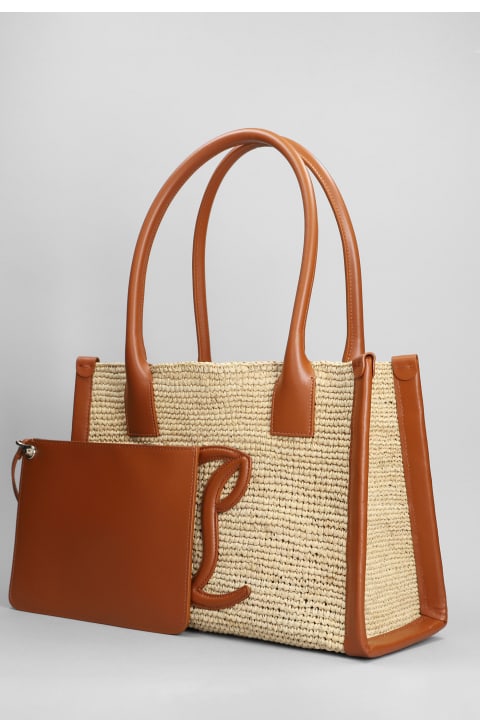 Christian Louboutin Sale for Women Christian Louboutin By My Side Tote In Beige Raffia