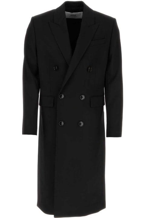 Ami Alexandre Mattiussi Coats & Jackets for Men Ami Alexandre Mattiussi Black Wool Coat