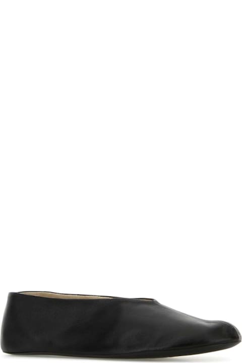 The Row for Women The Row Black Nappa Leather Strella Ballerinas