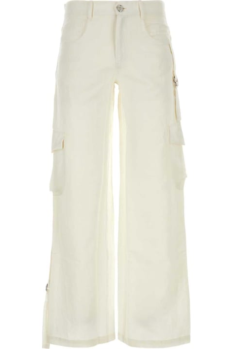 أدوات منزلية Gimaguas White Cotton Blend Gabi Cargo Pant