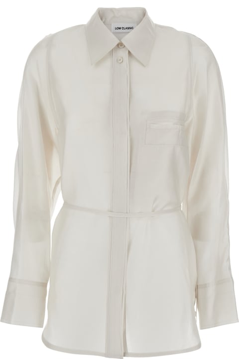 Low Classic for Women Low Classic White Shirt With Classic Collar And Rear Strap In Tech Fabric Woman