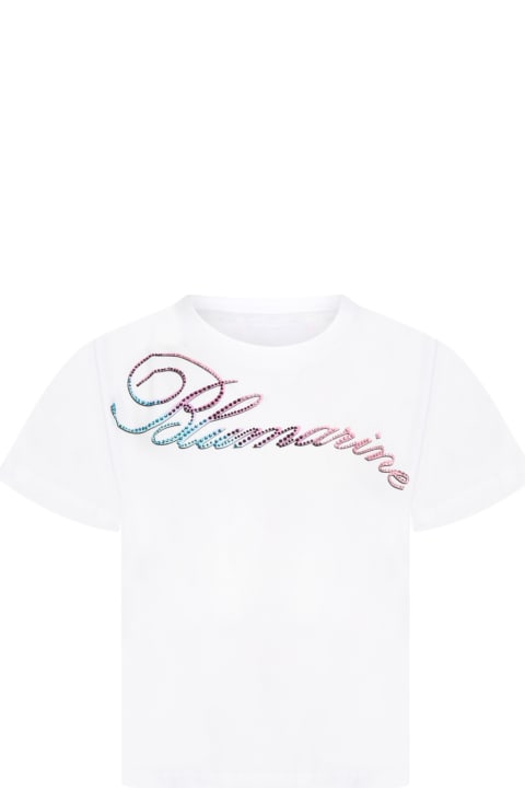 White T-shirt For Girl With Logo