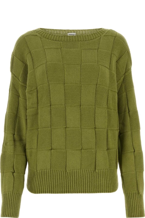 Baserange Sweaters for Women Baserange Olive Green Cotton Sweater