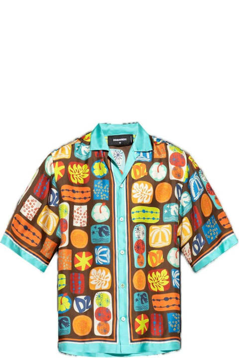 Dsquared2 for Men Dsquared2 Summer Lovers Drop Shoulder Bowling Shirt