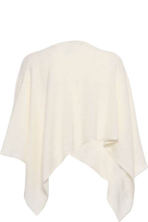 Fabiana Filippi Coats & Jackets for Women Fabiana Filippi White Poncho With Paillettes