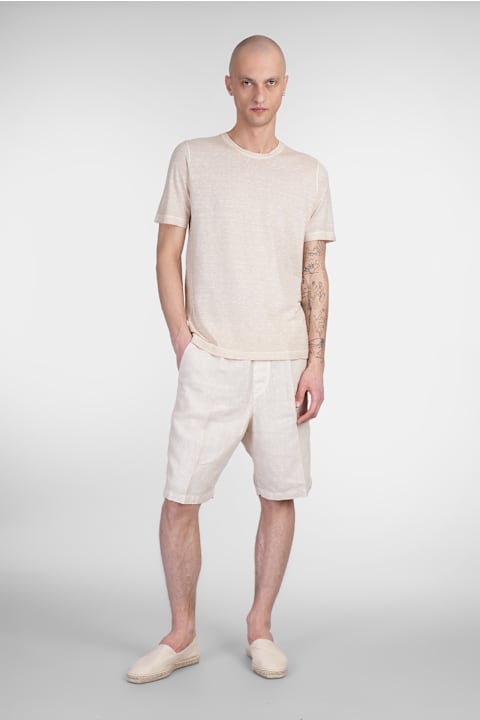 メンズ 120% Linoのウェア 120% Lino T-shirt In Beige Linen