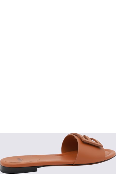Fendi Brown Leather Flats