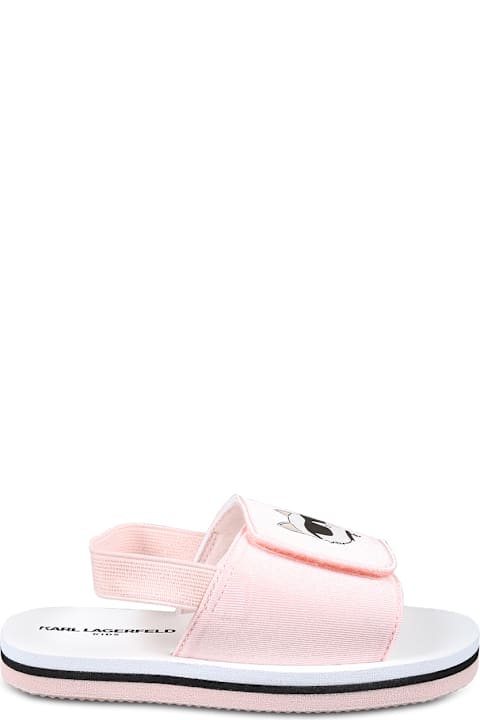 Homeware Karl Lagerfeld Kids Pink Sandals For Girl With Choupette