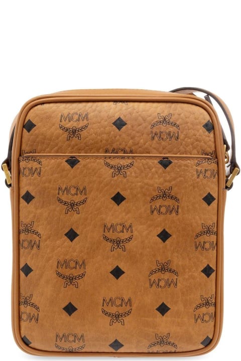 Shoulder Bags for Men MCM Logo Plaque Crossbody Bag