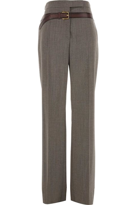 Prada Pants & Shorts for Women Prada Melange Cappuccino Polyester Blend Palazzo Pant