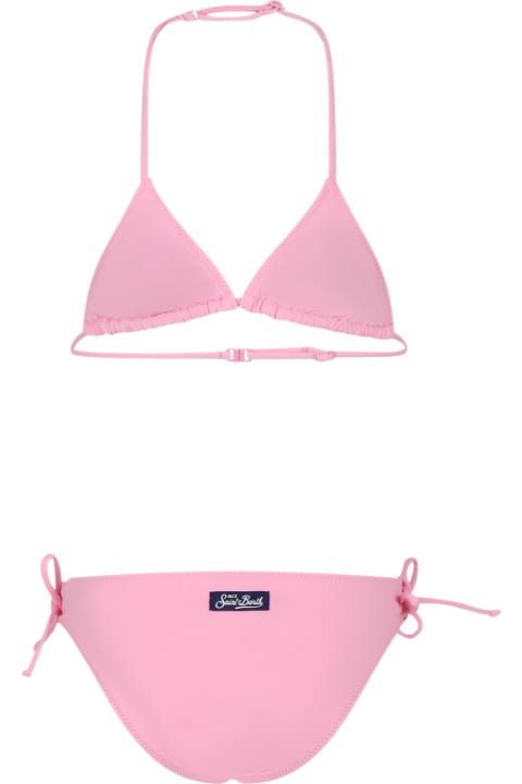 Swimwear for Girls MC2 Saint Barth Pink Bikini For Girl With Hearts