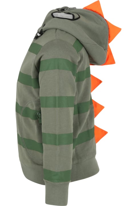 ボーイズ Stella McCartney Kidsのニットウェア＆スウェットシャツ Stella McCartney Kids Green Sweatshirt For Boy With Chameleon