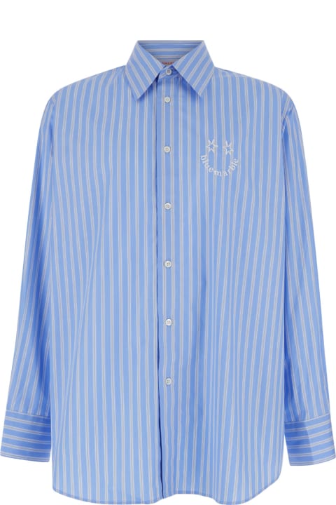 Bluemarble Shirts for Men Bluemarble Smiley Stripe Popelin Shirt