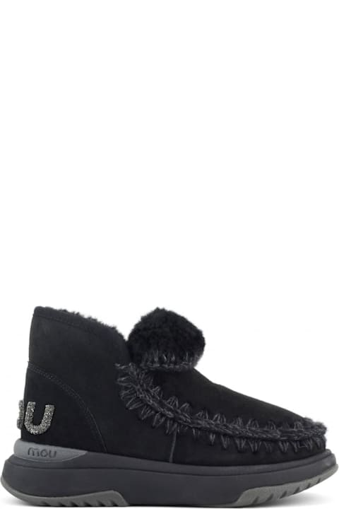 Mou Shoes for Women Mou Eskimo Jogger In Black Sheepskin