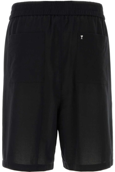 Ami Alexandre Mattiussi Pants for Men Ami Alexandre Mattiussi Black Cotton Bermuda Shorts