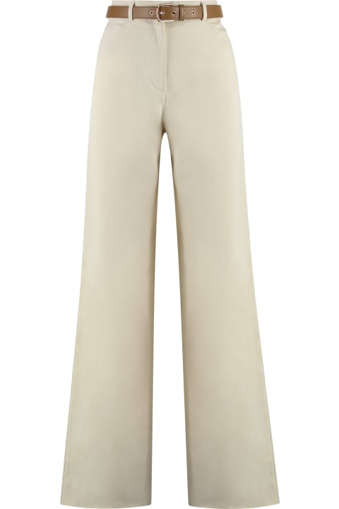 Pants & Shorts for Women Max Mara Studio Cobalto Cotton Drill Trousers