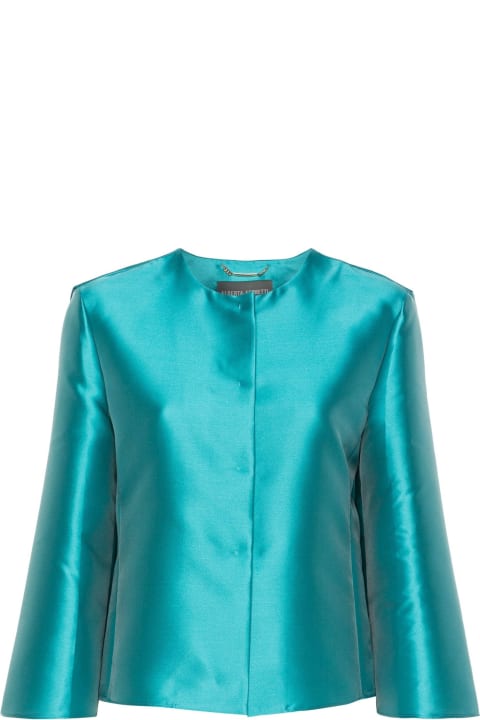 Alberta Ferretti Clothing for Women Alberta Ferretti Mikado Turquoise Jacket