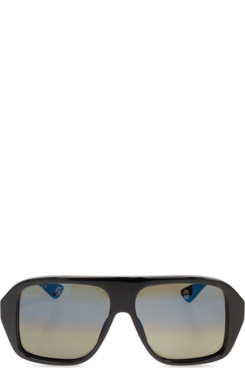 メンズ Gucci Eyewearのアイウェア Gucci Eyewear Navigator Frame Sunglasses