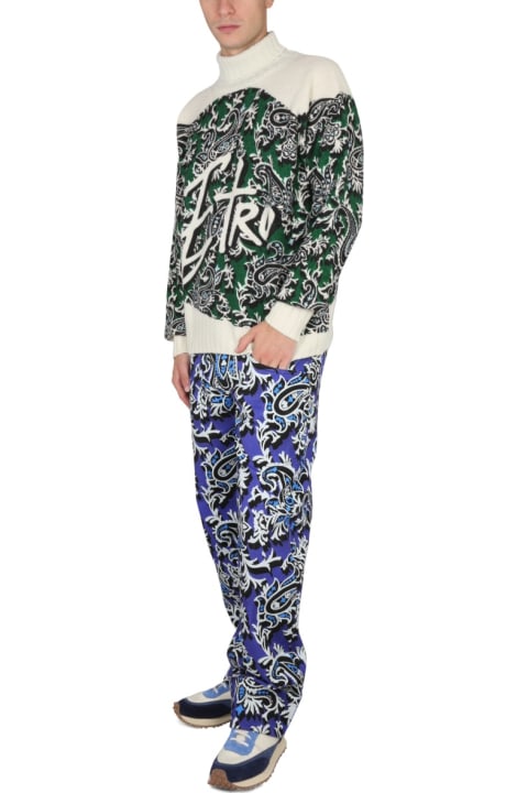 Etro Sweaters for Men Etro Jersey With Logo And Paisley Print
