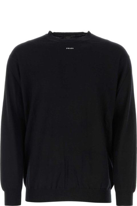 Clothing Sale for Men Prada Black Cashmere Sweater