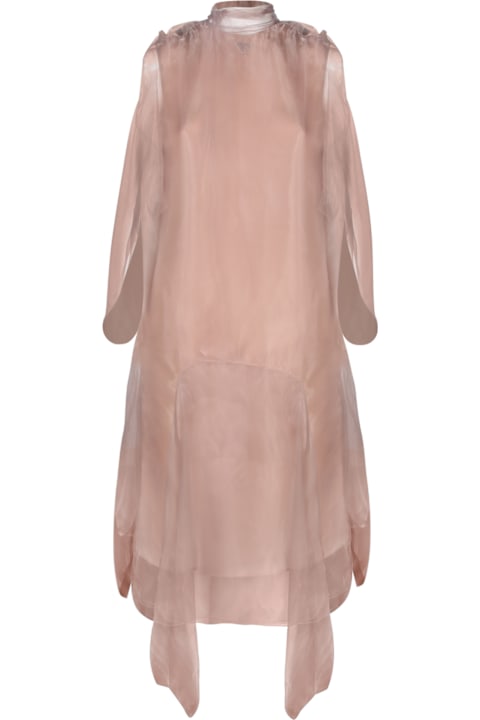 【関税&送料込】Prada Powder Pink Voile Dress Prada Technical Voile Dress | Pink | FARFETCH