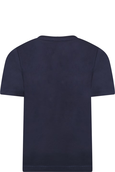 Blue T-shirt For Boy With Logo