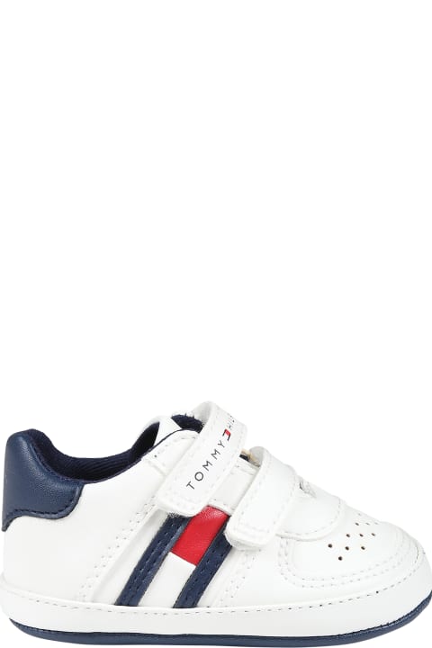 Tommy Hilfiger Shoes for Baby Girls Tommy Hilfiger White Sneakers For Baby Boy With Logo