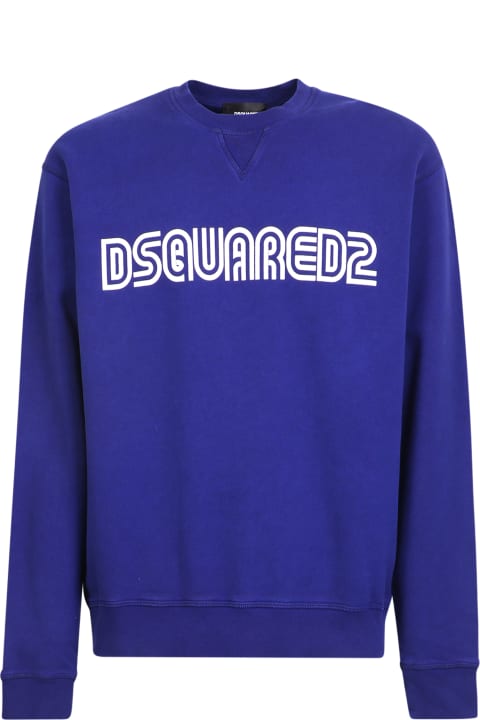 Dsquared2 Sale for Men Dsquared2 Outline Cool Logo Blue Sweatshirt