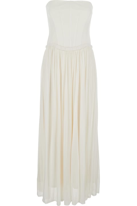 Homeware Simkhai 'adalys' White Off-shoulder Bustier Dress In Tech Fabric Woman