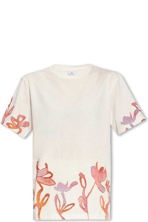 Fashion for Women Paul Smith Ps Paul Smith Floral Motif T-shirt