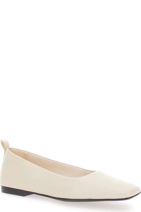Vagabond Flat Shoes for Women Vagabond 'delia' Off-white Ballet Flats With Squared Toe In Leather Woman