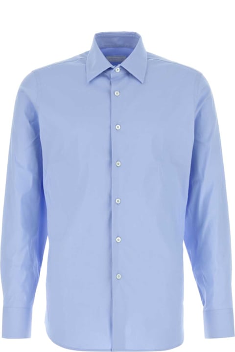 Prada for Kids Prada Light Blue Stretch Poplin Shirt
