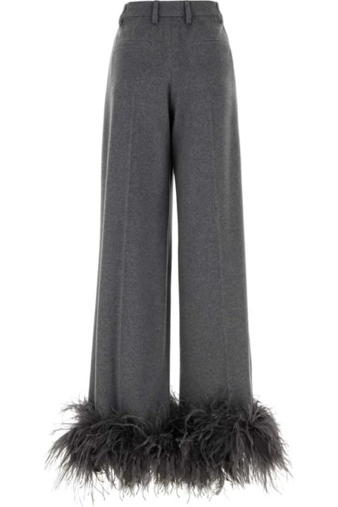 Prada Clothing for Women Prada Grey Cashmere Wide-leg Pant