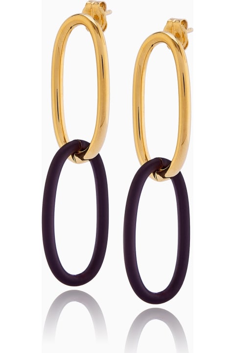 Earrings for Women Federica Tosi Earring Bolt Gold Brown