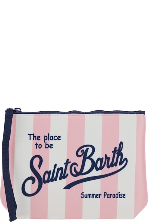 MC2 Saint Barth لـ Kids MC2 Saint Barth 'aline' Multicolor Clutch With Logo Lettering On The Front And All-over Striped Motif In Tech Fabric Girl