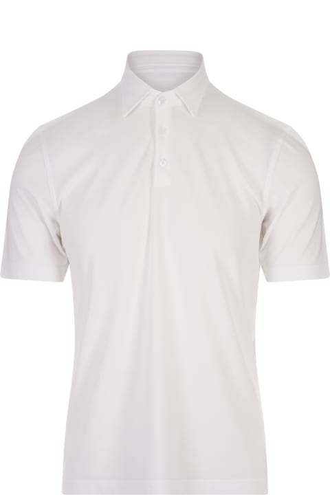 Fedeli for Men Fedeli Short-sleeved Polo Shirt In White Cotton