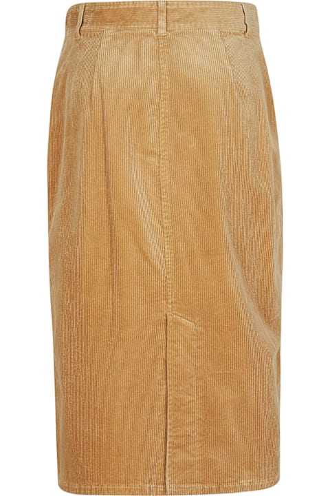 Ralph Lauren تنورات لـ السيدات Ralph Lauren Corduroy High-waist Pencil Midi Skirt