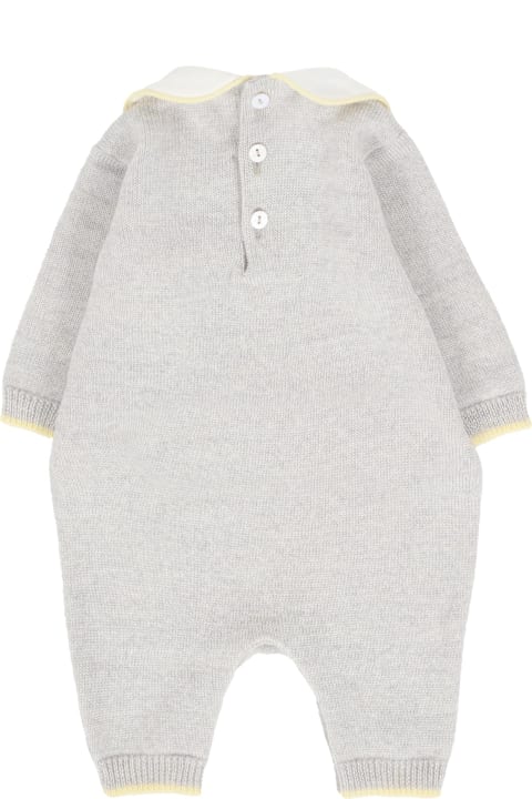 Little Bear for Men Little Bear Grey Romper For Babykids With Yellow Polka Dots