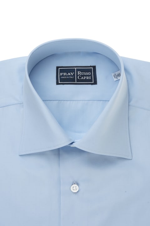 Fray Shirts for Men Fray Regular Fit Shirt In Light Blue Popeline