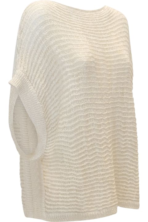 Antonelli Sweaters for Women Antonelli Antonelli 41246l 40394 B2 Cream Linen Siepi Sweater