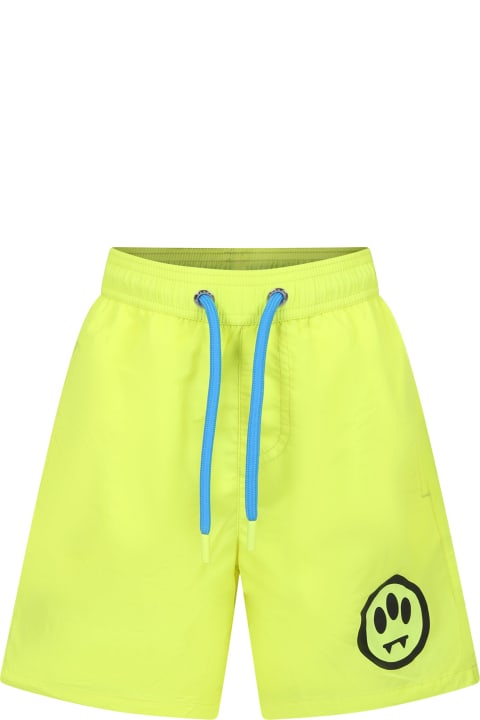 Barrow Swimwear for Boys Barrow Yellow Swim Shorts For Boy With Smiley