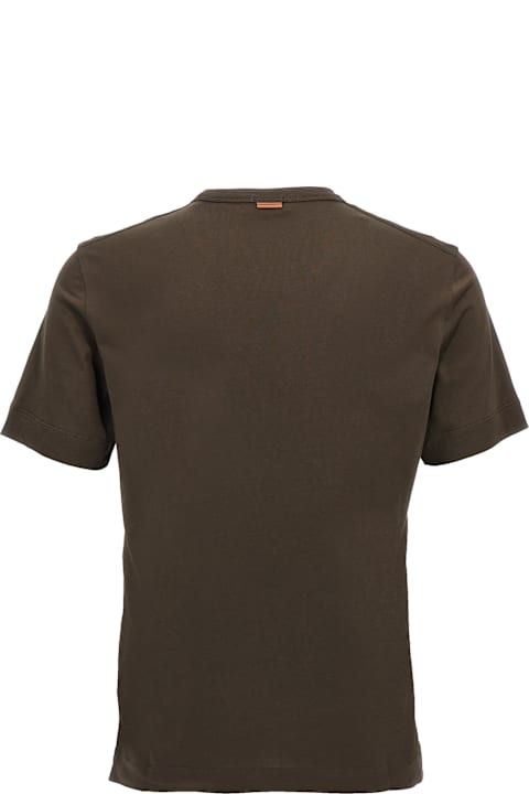 Zegna الملابس لـ القسم الرجالي Zegna Logo Embroidery T-shirt