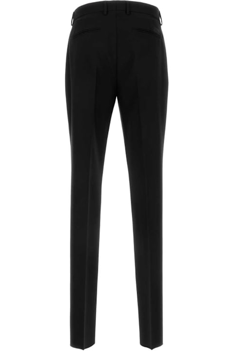 Versace سراويل لـ القسم الرجالي Versace Black Wool Blend Pant