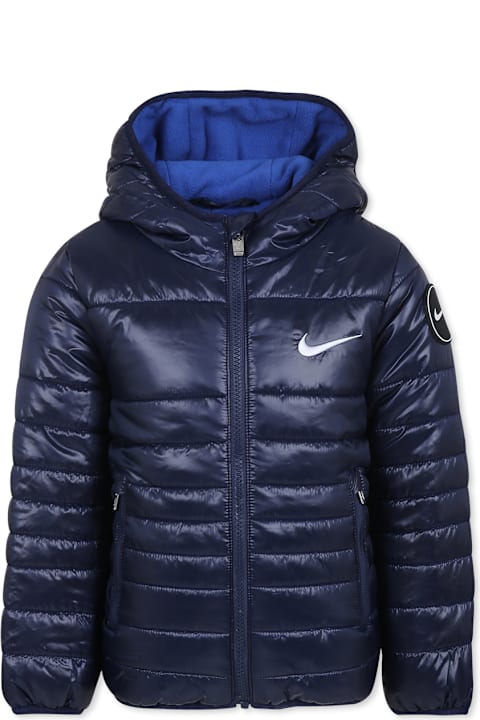 Nike for Kids Nike Blue Down Jacket For Boy With Swoosh