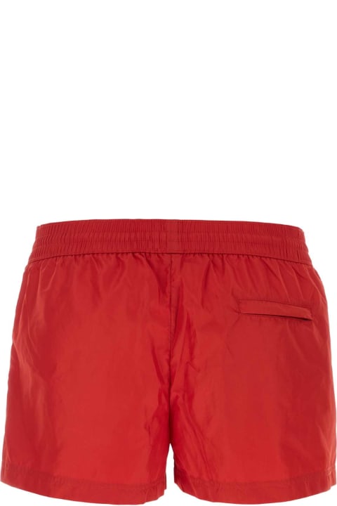 Swimwear for Men Dolce & Gabbana Red Polyester Swimming Shorts