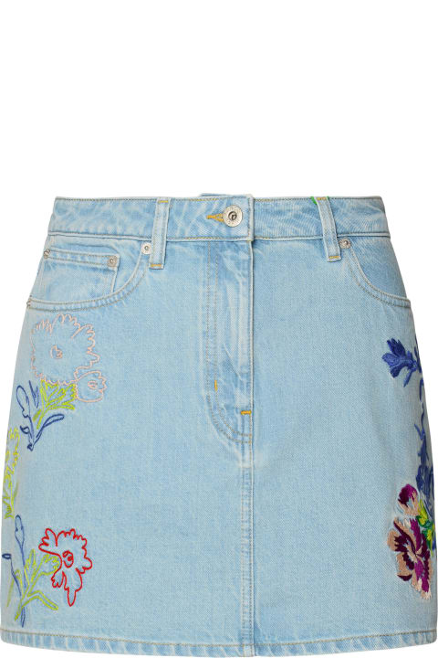 Skirts for Women Kenzo Light Blue Cotton Miniskirt