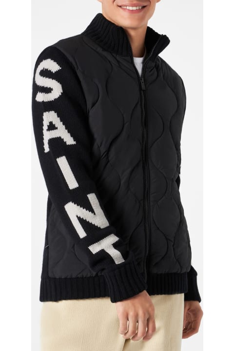 MC2 Saint Barth Sweaters for Men MC2 Saint Barth Man Black Padded Jacket